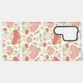Kawaii Mushroom Snail Pattern Phone Case Samsung Galaxyケース (裏面横)