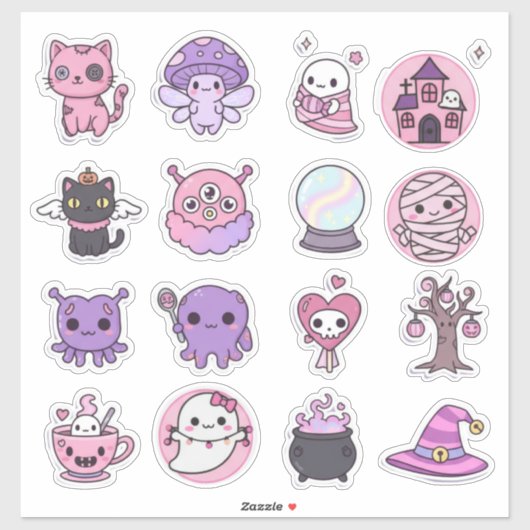 Kawaii Mystical Haunts Sticker Pack  シール (シート)