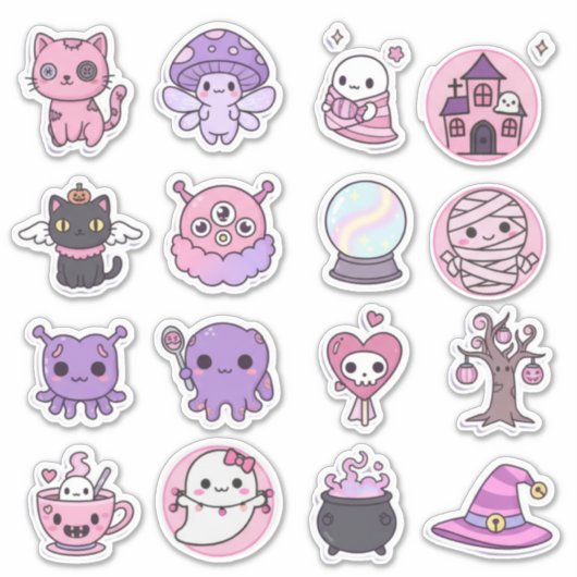 Kawaii Mystical Haunts Sticker Pack  シール (正面)