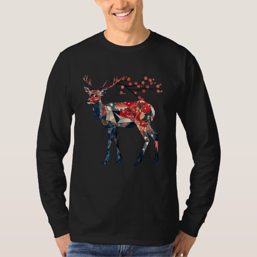 Kawaii Nara Deer Japanese Cherry Blossom T Nara De Tシャツ (正面)
