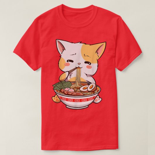 Kawaii Neko Ramen Cute Ramen Cat Japanese Noodle G Tシャツ (デザイン正面)