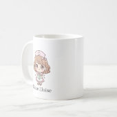 Kawaii Nurse Mug – Pastel Cute Chibi Nurse Coffee  コーヒーマグカップ (正面左)