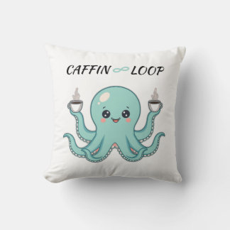 Kawaii Octopus Pillow – Caffin Loop Coffee Vibes クッション