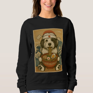 Kawaii Old English Sheepdog Japanese Ramen Noodles スウェットシャツ