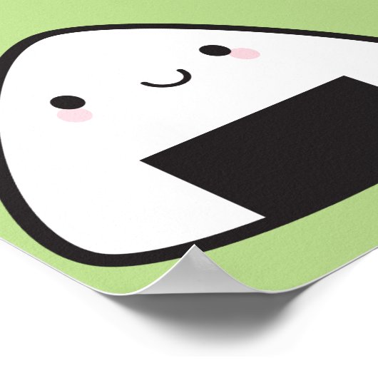 Kawaii Onigiri Rice Ball ポスター (角)