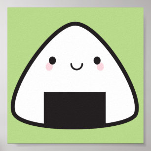 Kawaii Onigiri Rice Ball ポスター