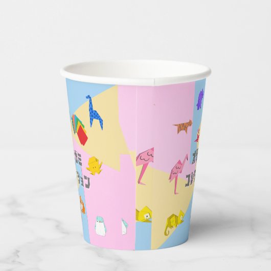 KAWAII　Origami Creatures & Katakana Typography  紙コップ (右)