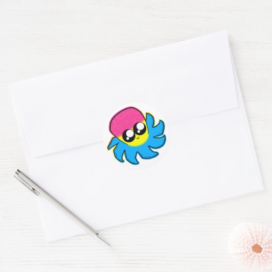 Kawaii Pan Pride Octopus Stickers ラウンドシール (封筒)