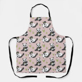 Kawaii Panda Cartoon Animal Pattern Cute Summer エプロン (正面)