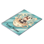 Kawaii Panda Coffee Study Spiral Notebook ノートブック (左側)