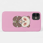 Kawaii Panda — Cute Panda with Lotus on pink Case-Mate iPhoneケース (裏面(横))