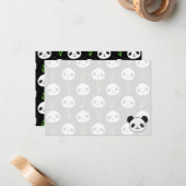 Kawaii Panda Pattern Bamboo In Black White Green ノートカード (正面/裏面インサイチュ)