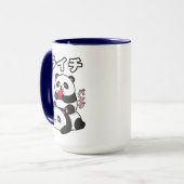 Kawaii Panda Stack Lychee Fruit Japanese Cartoon マグカップ (正面左)