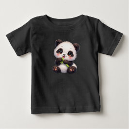 Kawaii Panda with Bamboo |Unisex Kids Graphic Tee ベビーTシャツ
