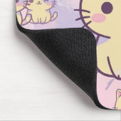 Kawaii Pastel Cat with Pancakes Pattern Mouse Pad マウスパッド (コーナー)