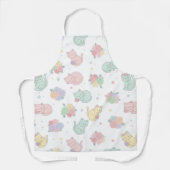 Kawaii Pastel Cats and Flowers Pattern Apron エプロン (正面)