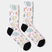 Kawaii Pastel Cats and Flowers Pattern Socks ソックス (右)