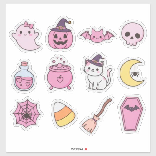 Kawaii Pastel Halloween Magic Sticker Pack シール (シート)