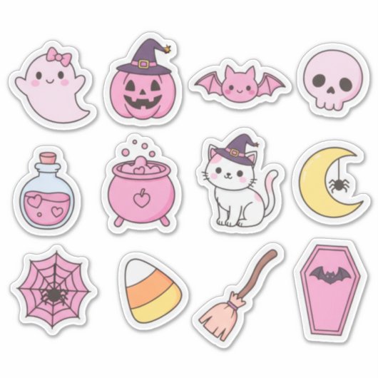 Kawaii Pastel Halloween Magic Sticker Pack シール (正面)