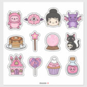 Kawaii Pastel Haunted Treats Sticker Pack シール (シート)