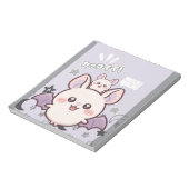 Kawaii Pastel Lavender Bat & Baby  – Cute  ノートパッド (回転)