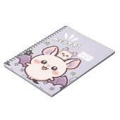 Kawaii Pastel Lavender Bat & Baby Notebook – Cute  ノートブック (左側)