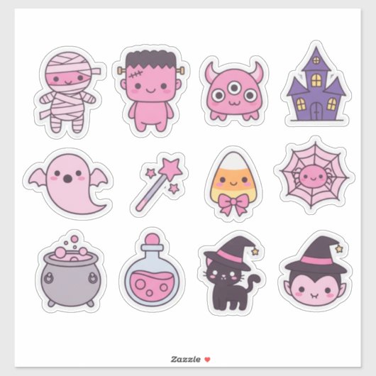 Kawaii Pastel Monster Squad Sticker Pack シール (シート)