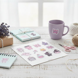 Kawaii Pastel Monster Squad Sticker Pack シール