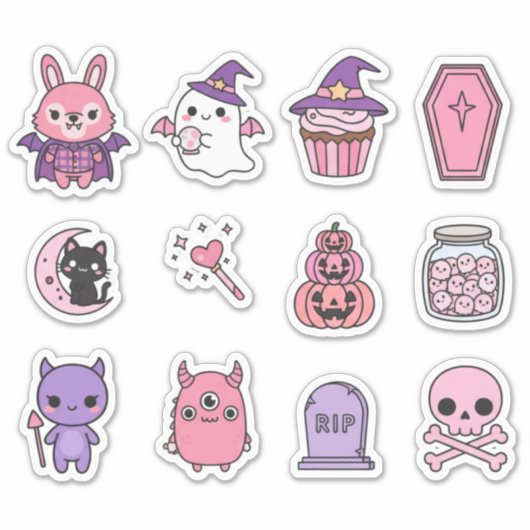 Kawaii Pastel Moonlight Magic Sticker Pack  シール (正面)