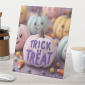 Kawaii Pastel Pumpkins with Trick or Treat Text 台座サイン (インサイチュ)