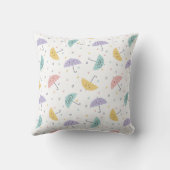 Kawaii Pastel Umbrella Pattern Throw Pillow クッション (裏面)