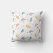 Kawaii Pastel Umbrella Pattern Throw Pillow クッション (正面)