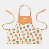 Kawaii pattern of fun carrots エプロン (正面)