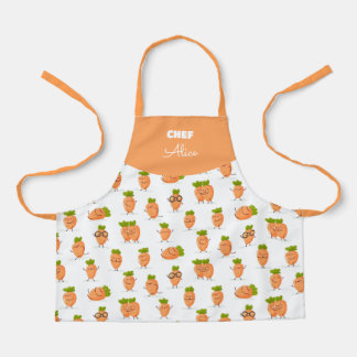 Kawaii pattern of fun carrots エプロン