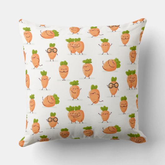 Kawaii pattern of fun carrots クッション (裏面)