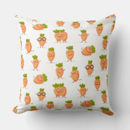 Kawaii pattern of fun carrots クッション