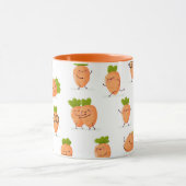 Kawaii pattern of fun carrots マグカップ (中央)