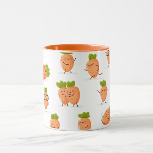 Kawaii pattern of fun carrots マグカップ (中央)