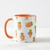 Kawaii pattern of fun carrots マグカップ (左)