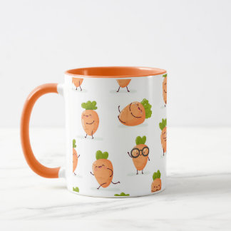 Kawaii pattern of fun carrots マグカップ
