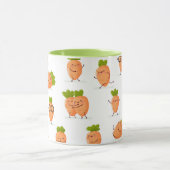 Kawaii pattern of fun carrots マグカップ (中央)