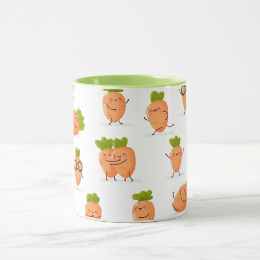 Kawaii pattern of fun carrots マグカップ (中央)