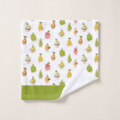 Kawaii pattern of funny pears バスタオルセット (ウォッシュタオル)