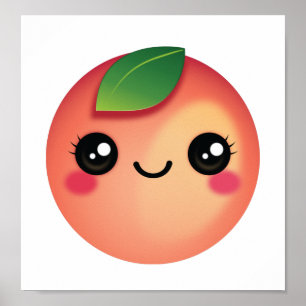 Kawaii Peach Poster ポスター