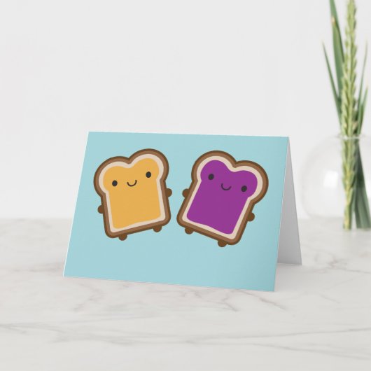 Kawaii Peanut Butter & Jelly Sandwich Couple カード (正面)