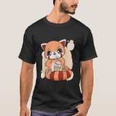 Kawaii Pearl Bubble Tea Red Panda Boba Anime Tシャツ (正面)