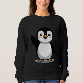 Kawaii Penguin Waving Animal Lover Penguins スウェットシャツ