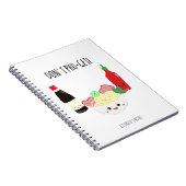 Kawaii Pho Don't Pho-Get Forget Punny Noodles ノートブック (右側)