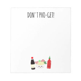 Kawaii Pho Don't Pho-Get Punny Noodles ノートパッド