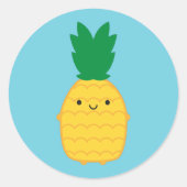Kawaii Pineapple ラウンドシール (正面)